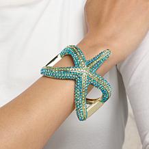 Heidi Daus Starfish Pavé Crystal Hinged Bangle Cuff