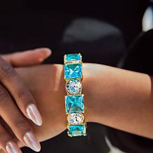 Heidi Daus The Golden Age Goldtone Crystal Bangle Bracelet