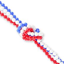 Heidi Daus Triple Knot Red, White and Blue Necklace