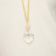 Heidi Daus Winter Heart Drop Necklace and Stud Earrings Set
