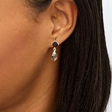 Herkimer "Diamond" Quartz and Garnet Drop Earrings