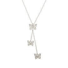 Herkimer Mines "Diamond" Quartz Butterfly Drop Necklace