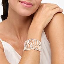 Herkimer Mines "Diamond" Quartz Pear Stone Open Cuff Bracelet