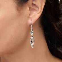 Herkimer Mines Sterling Silver "Diamond" Quartz 2-Stone Drop Earrings