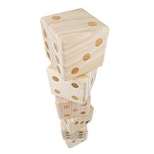 Hey! Play! Giant Wooden Yard Dice Outdoor Lawn Game with Carrying Case
