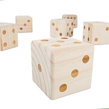 Hey! Play! Giant Wooden Yard Dice Outdoor Lawn Game with Carrying Case