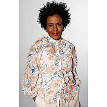 HFR x Undra Celeste Printed Metallic Clip Dot Top