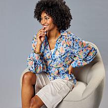 HFR x Undra Celeste Printed Metallic Clip Dot Top