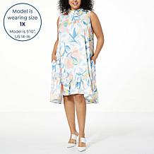 HFR x Undra Celeste Satin Mock-Neck Sleeveless Dress