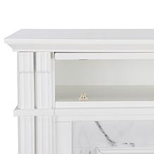 Highgate Faux Cararra Marble Media Electric Fireplace