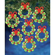 Holiday Beaded Ornament Kit - Evergreen Wreath, Makes 6