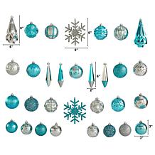 Holiday Shatterproof, 52 Count Christmas Tree Ornament Box Set, 80m...