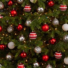 Holiday Shatterproof, 64 Count Christmas Tree Ornament Set, 80mm wi...