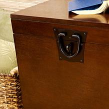 Home Espresso Pyramid Trunk End Table