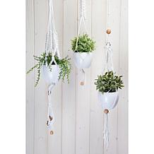 Hoooked Macrame Hanging Basket Kit with Zpagetti Yarn - White