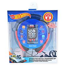 Hot Wheels Unisex Child Smart Watch and Headphone Set - Red