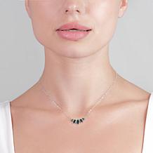 House of Ellure Marquise-Cut Blue Sapphire 5-Stone Chain Necklace