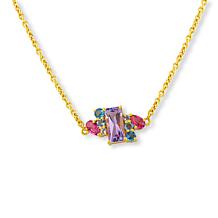 House of Ellure Multigemstone Fancy-Shape Cluster 18" Chain Necklace