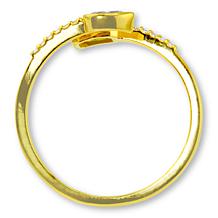 House of Ellure Peridot and Blue Topaz Goldtone Bypass Ring