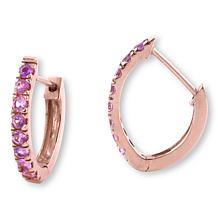 House of Ellure Pink or Blue Sapphire Hoop Earrings