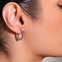 House of Ellure Pink or Blue Sapphire Hoop Earrings