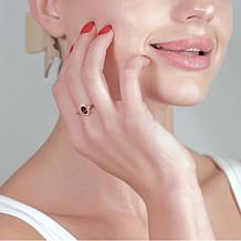 House of Ellure Red Garnet and White Topaz Ring