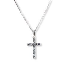 House of Ellure Sterling Silver Choice of Sapphire Cross Necklace