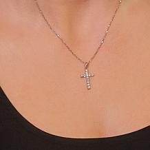 House of Ellure Sterling Silver Choice of Sapphire Cross Necklace
