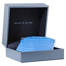 House of Ellure Sterling Silver Sapphire Cross Pendant with 18" Chain