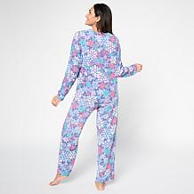 Hue 2-piece Waffle Knit Top and Pant Sleep Set