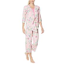 HUE 3-piece Floral-Print Pajama Set