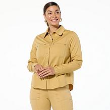 HUE Long Sleeve Button Down Denim Shirt
