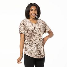 HUE Relaxed-Fit V-Neck Dolman Sleeve Tee