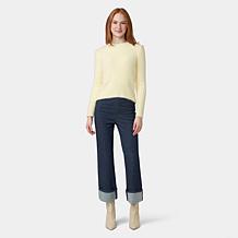HUE Wide Leg Cuffed Denim Pant