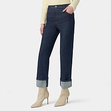 HUE Wide Leg Cuffed Denim Pant