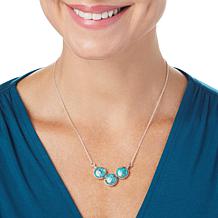 Humanly Krafted Sterling Silver 3-Stone Station Chain Necklace