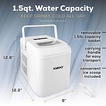 Igloo 26lb. Self-Cleaning Portable Ice Maker with Handle, White