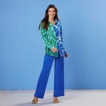 IMAN Global Chic All Day Elegance Wide-Leg Ponte Pant