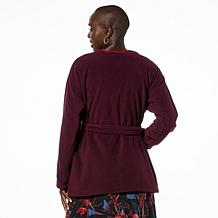 IMAN Global Chic Belted Fleece Jacket