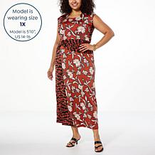 IMAN Global Chic Cap-Sleeve Draped Detail Dress