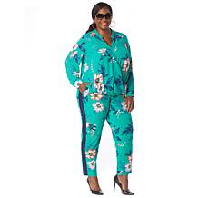 IMAN Global Chic Long-Sleeve Floral Print Surplice Top