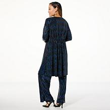 IMAN Global Chic Open Front Sequin Duster Cardigan