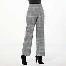 IMAN Global Chic Plaid Wide Leg Trouser