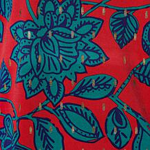 IMAN Global Chic Printed Mixed Media Top