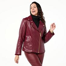 IMAN Global Chic Reversible Faux Fur to Faux Leather Jacket
