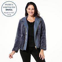 IMAN Global Chic Reversible Faux Fur to Faux Leather Jacket