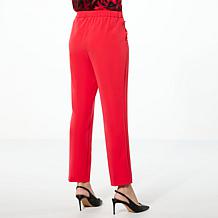 IMAN Global Chic Woven Wide-Leg Pant with Button Details