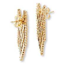 Imperial Silver Chevron Design Diamond-Cut Earrings