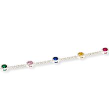 Imperial Silver Diamond-Cut Sterling Silver Wheat Design CZ Bracelet