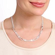 Imperial Silver Diamond-Cut Wheat Chain Knot Necklace